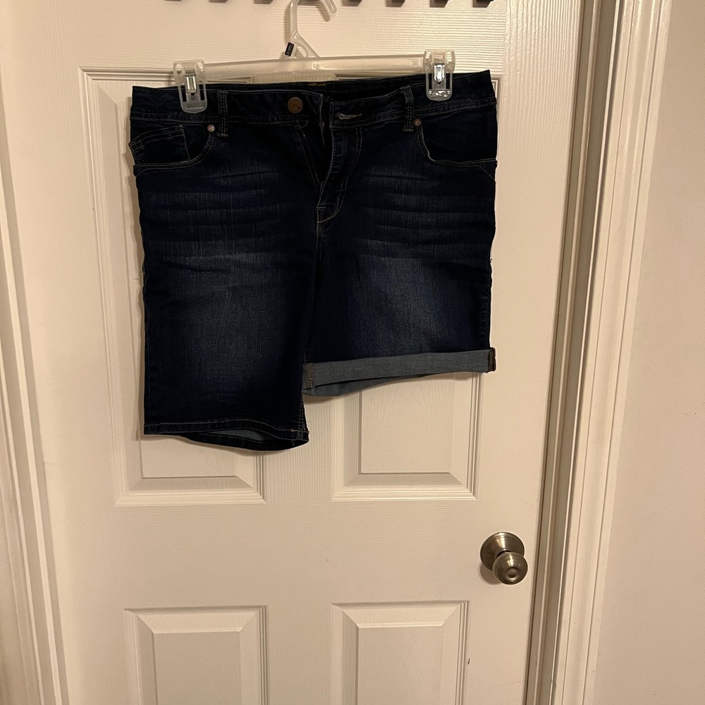 Denim shorts.  Can be worn long or cuffed.